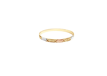 Tri Tone Plated | Diamond Cut Bangles